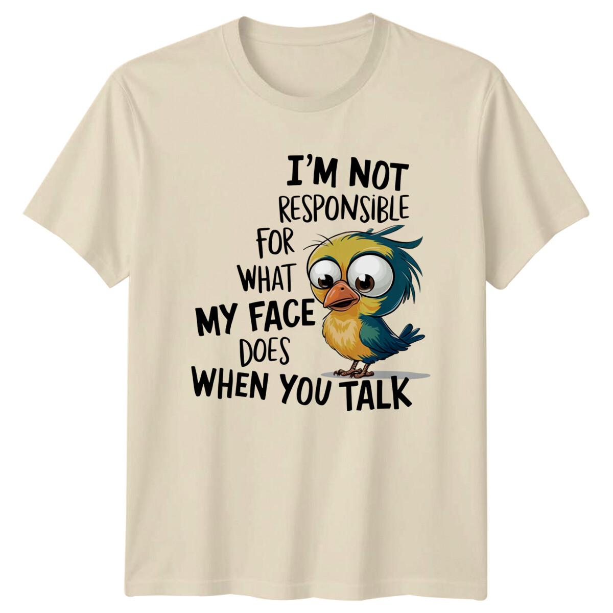 Funny Bird I M NOT RESPONSIBLE... Graphic Animal Pun T-Shirt L