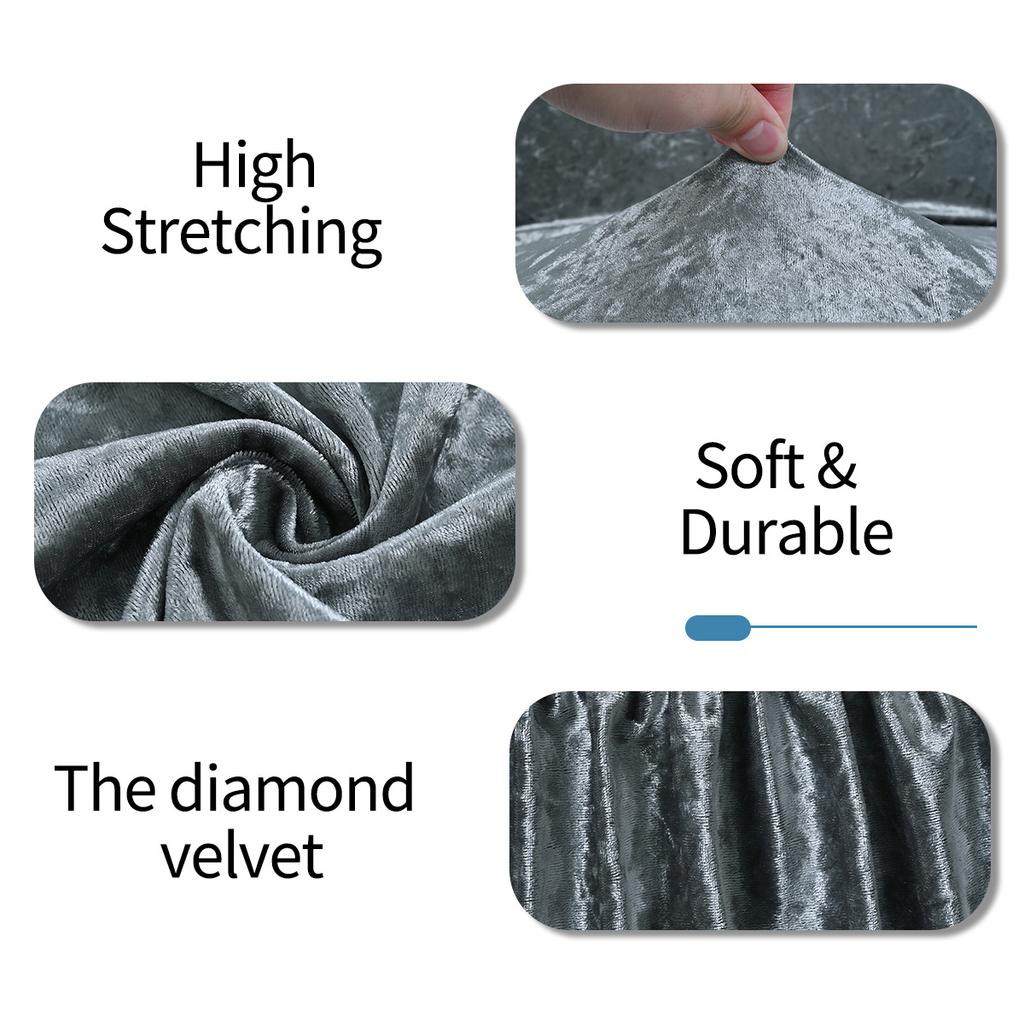 Thickened Elastic Gold Diamond Fleece Skirt Chair Cover Solid Color Universal Household Hotel High Back Chair Cover