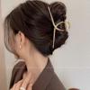 Pinza a morsetto in metallo ad alto livello con fiocco per capelli 2024 per donna: Pinza per Capelli a Forma di Squalo, Grande, Elegante, Stile Freddo, per la Nuca