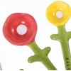 Kichvoe 1set Ceramic Flower Design Measuring Spoon with Base Cute Baking Gadget for Measuring Dry Wet Ingredients for Milk Powder