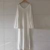 Knitted Hollow Out Beach Dresses Women Sexy Solid O-neck Long Sleeve Oversize Dress Spring Summer Lady Sunscreen Vestidos