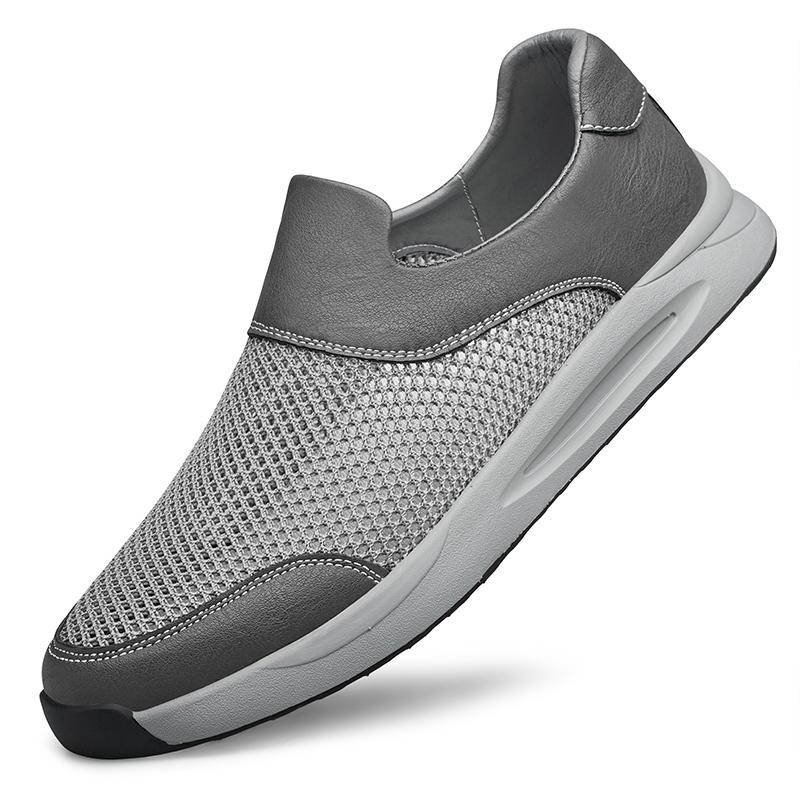 

Літні чоловічі дихаючі сітчасті повсякденні туфлі, зручні туфлі для водіння, мокасини, чоловічі кросівки 45 сірий колір