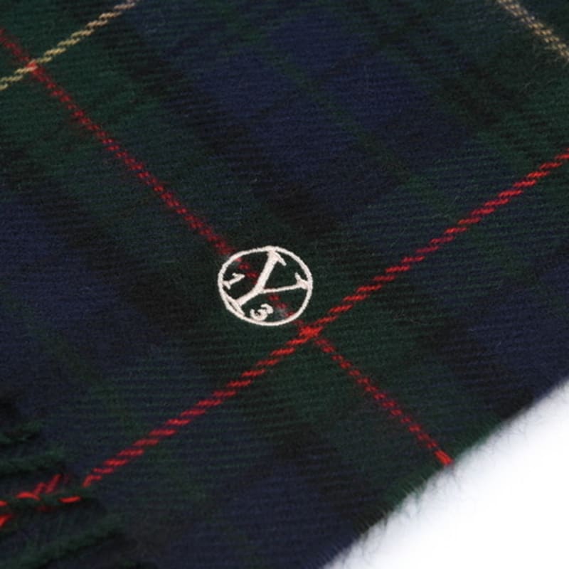 YAN13 VINTAGE CHECK MUFFLER_DEEP GREEN