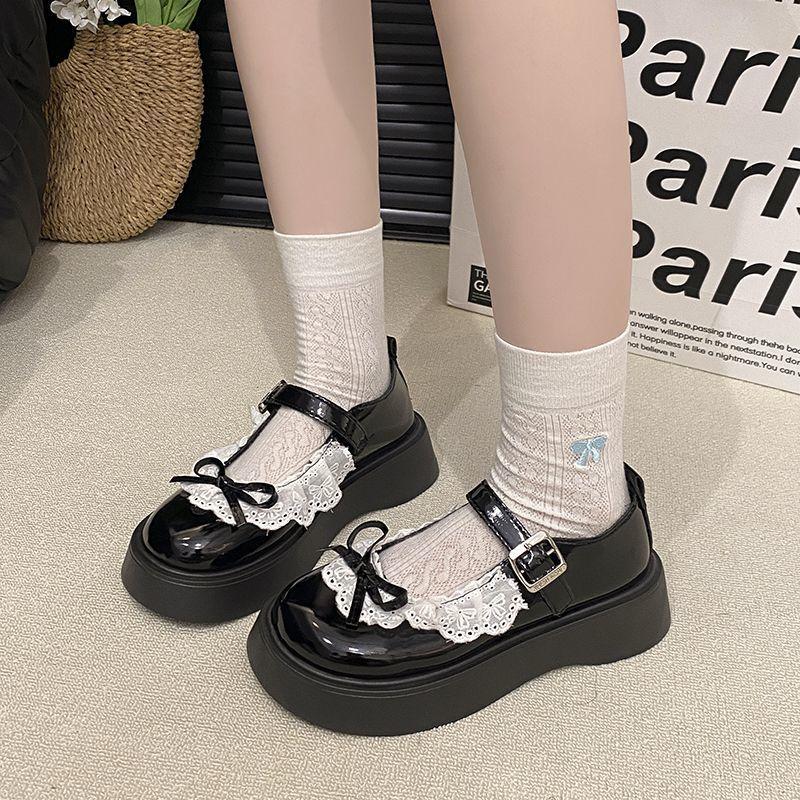 Sweet Bow Small Leather Shoes Women's 2025 Spring/summer New Retro British Mary Jane Women's Shoes