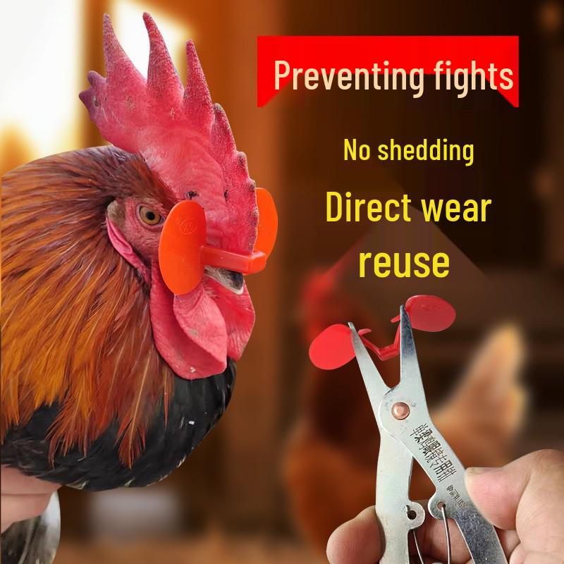 Medium Chicken Glasses: Boltless, Clip-on, Anti-Pecking Frame, No Nose Piercing Medium