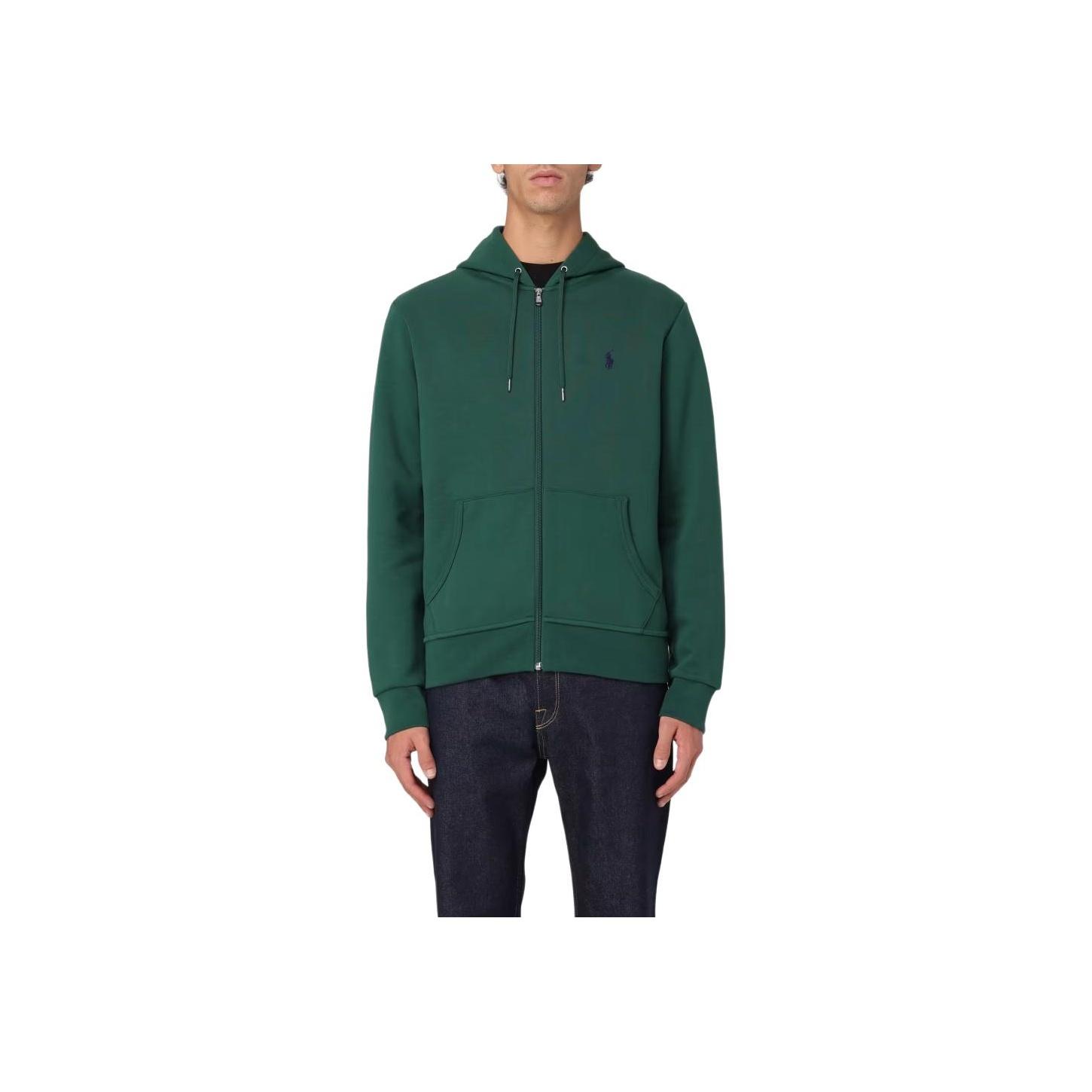 

Polo Ralph Lauren Однотонный с вышивкой логотипа на молнии с длинным рукавом Мужской свитшот Зеленый 710881517-047 XL