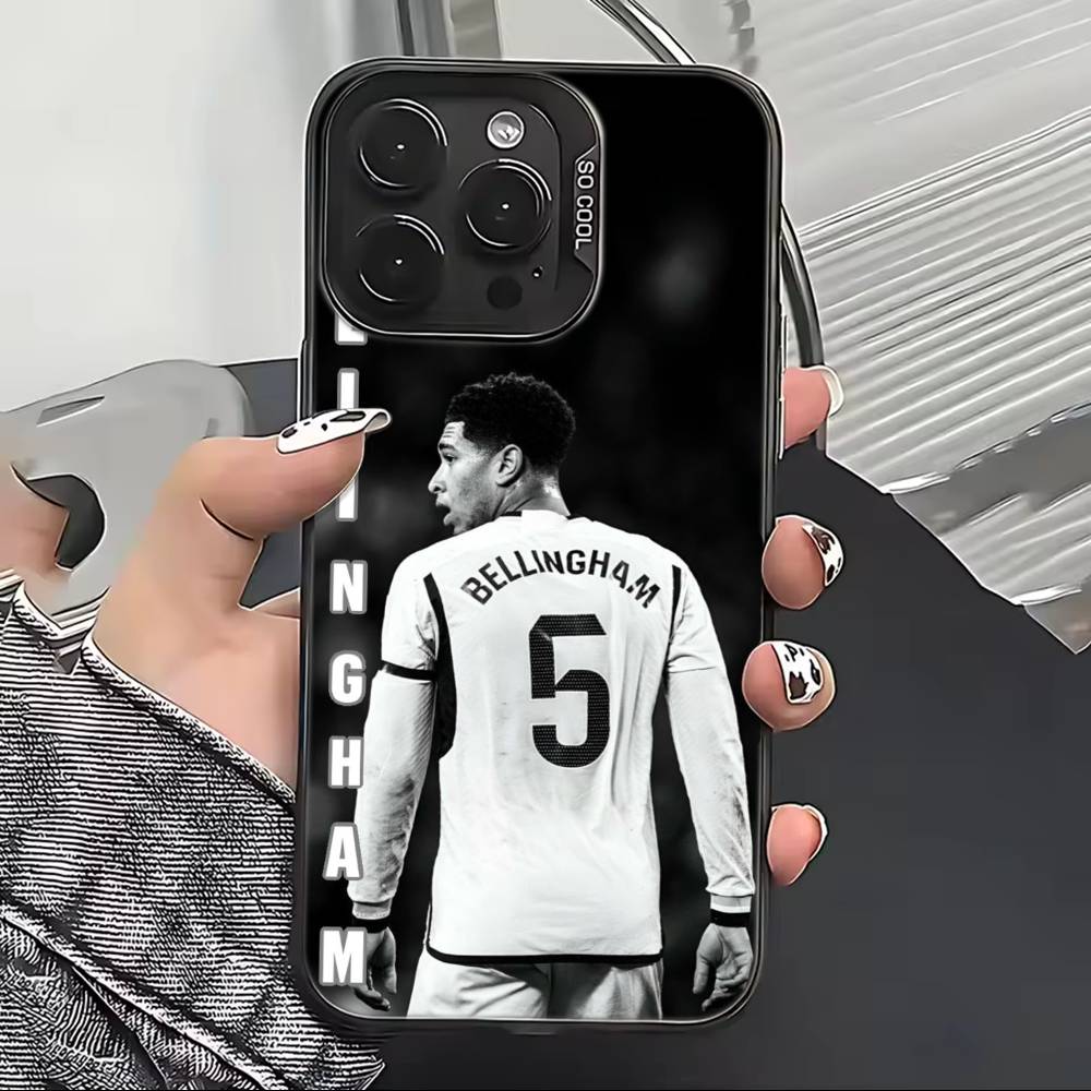 J-Jude F-Football Bellinghams Phone Case For iPhone 17,16,15,14,13,12,11 Plus,Pro Max,XS,Colorful Silver Black Cover