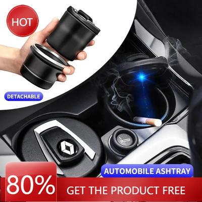 2026 Hot For Renault Hub Caps 2 In 1 Car Ashtray Storage Box Holser Brackets Organizer for Renault Sandero Captur Megane Twingo