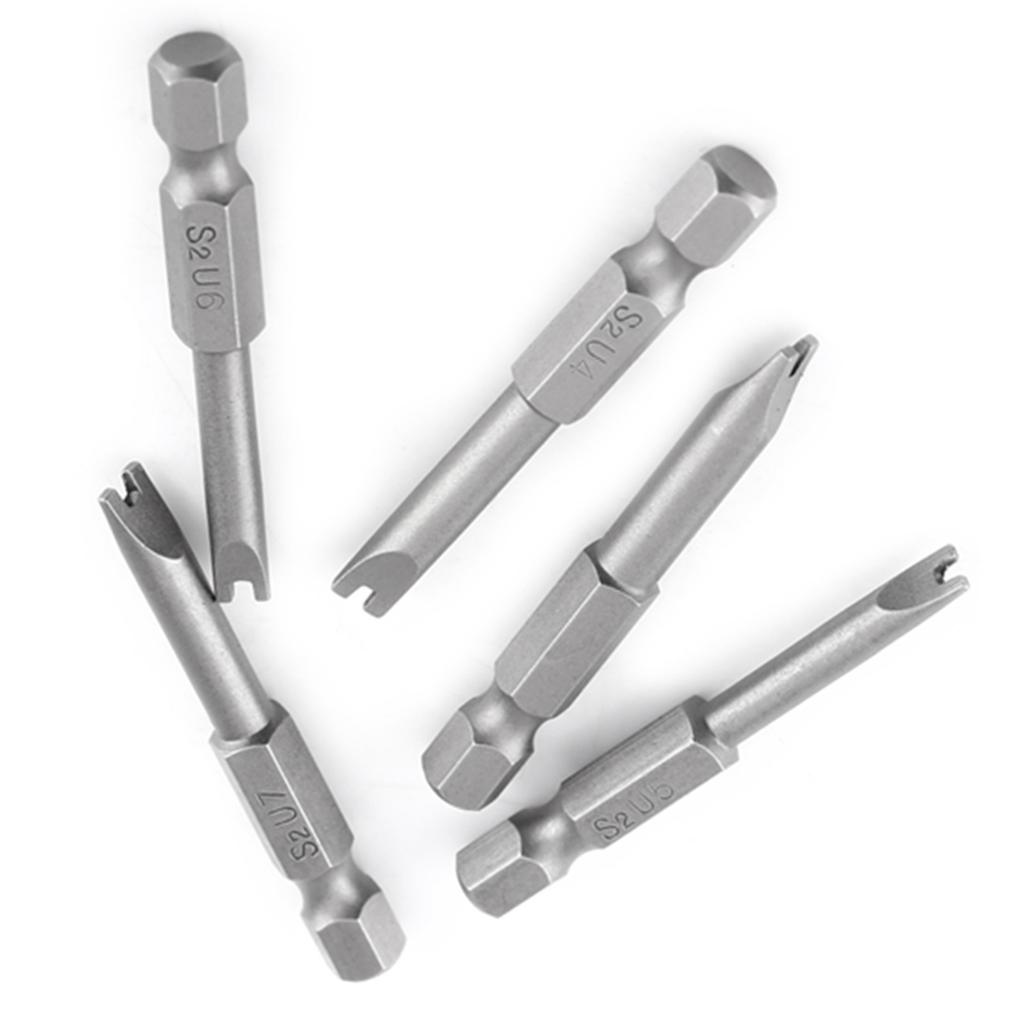 5-teiliges Set aus S2-legiertem Stahl, 50 mm Länge, 14 Zoll Sechskantschaft, U-förmig, magnetische Schraubendreher-Bits