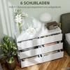 Chest of Drawers with 6 Drawers, Modern Storage Furniture for the Bedroom, White