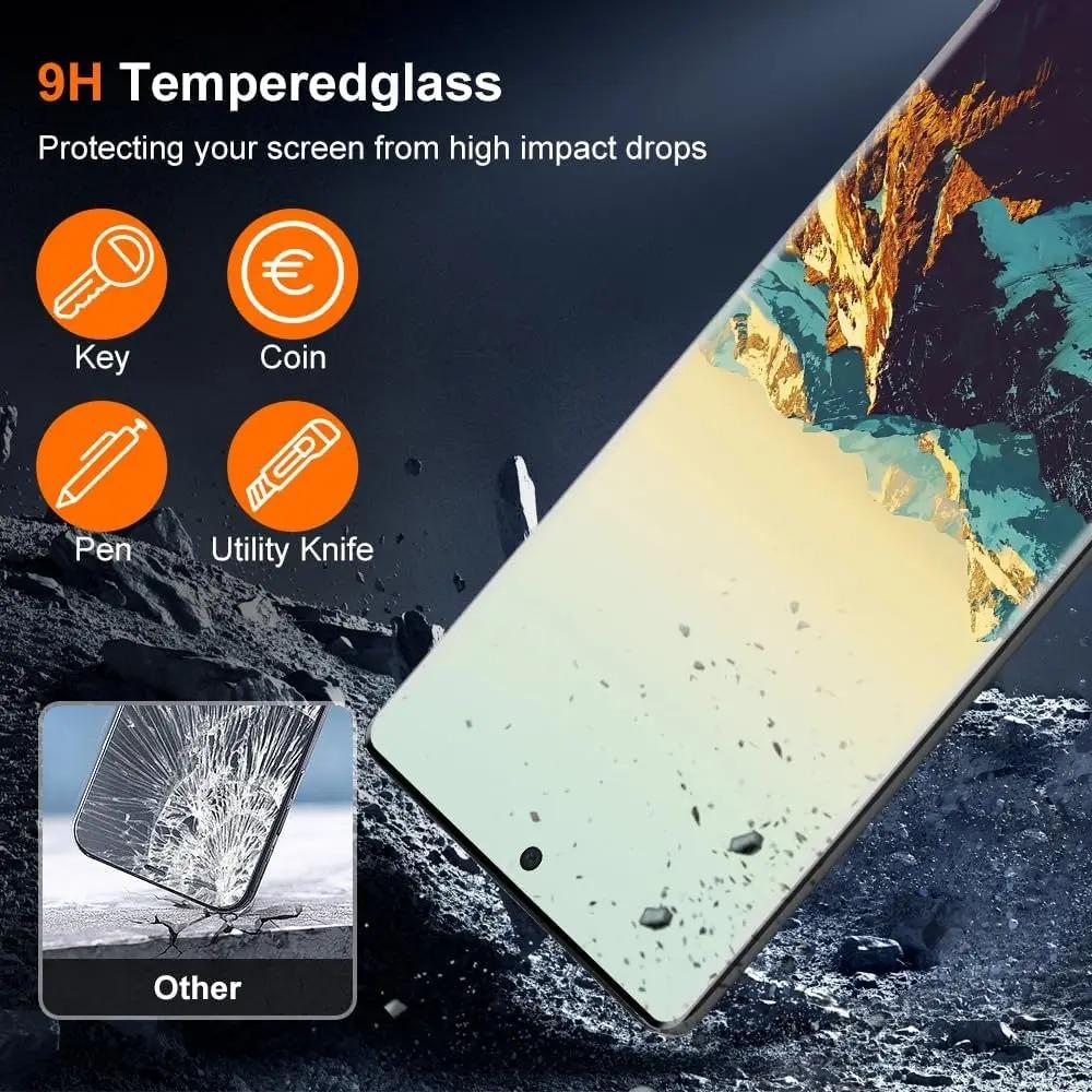 2PCSScreen Protector for Honor 100 90 80 70 60 50 Tempered Glass 9H 3D Curved Protective Anti Scratch Fingerprint Scan Bubble free
