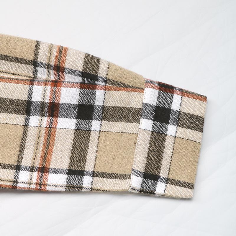 YYFS Women's Fashion Casual Plaid Print Spring Fall Long Sleeve POLO Neck Skirt Suits