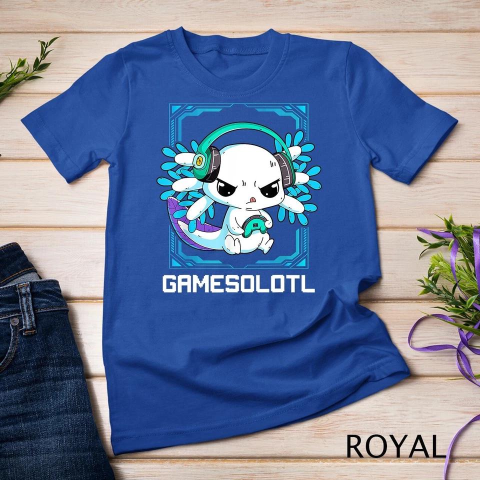 Gamesolotl Gamer Axolotl Cute Axolotl Anime Gaming Video Unisex T-shirt 10 2XL
