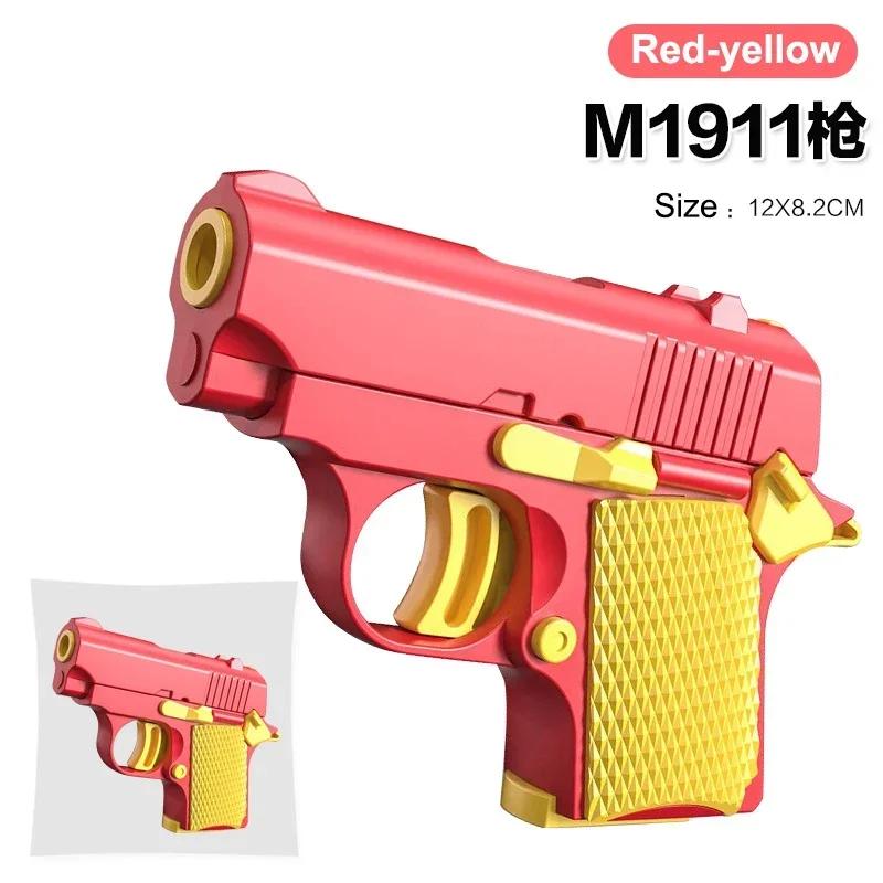 New Arrival Stress Relief ABS Plastic Mini 1911 3D Printed Gravity Fidget Gun Pistol Toy Gift Promotion Toy For Boys красный