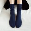 3 Pairs/lot Japanese Korea High School Girls High Socks Loose Solid Colors Double Needles Knitting Cotton Long Socks Women