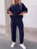2026 Autumn/Winter Women's Solid Color Crew Neck Long Sleeve Top & Pocket Pants Set