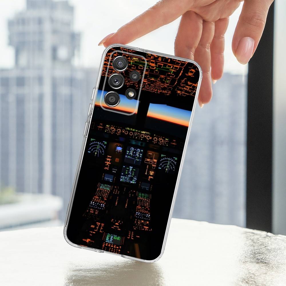 

Aviation Cockpit Pilot Phone Case For Samsung A30,71,51,S9,10,20,Ultra,FE,Lite,S25,24,22,23,21,PIus,Transparent, Silicone SamsungS25 5G