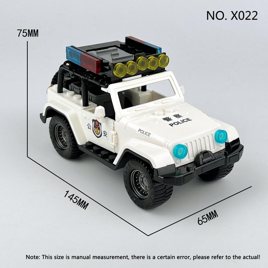 Stadt serie von Chinesischen öffentlichen sicherheit polizei streifenwagen bausteine montieren kinder bausteine spielzeug