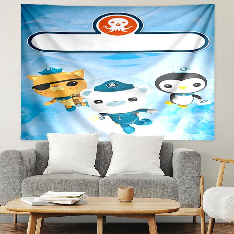 The-Octonauts Print Tapestry, Backdrop, Easy Setup, Ideal for Bedroom, Office & Living Room, with Aesthetic Wall Hanging Decor.