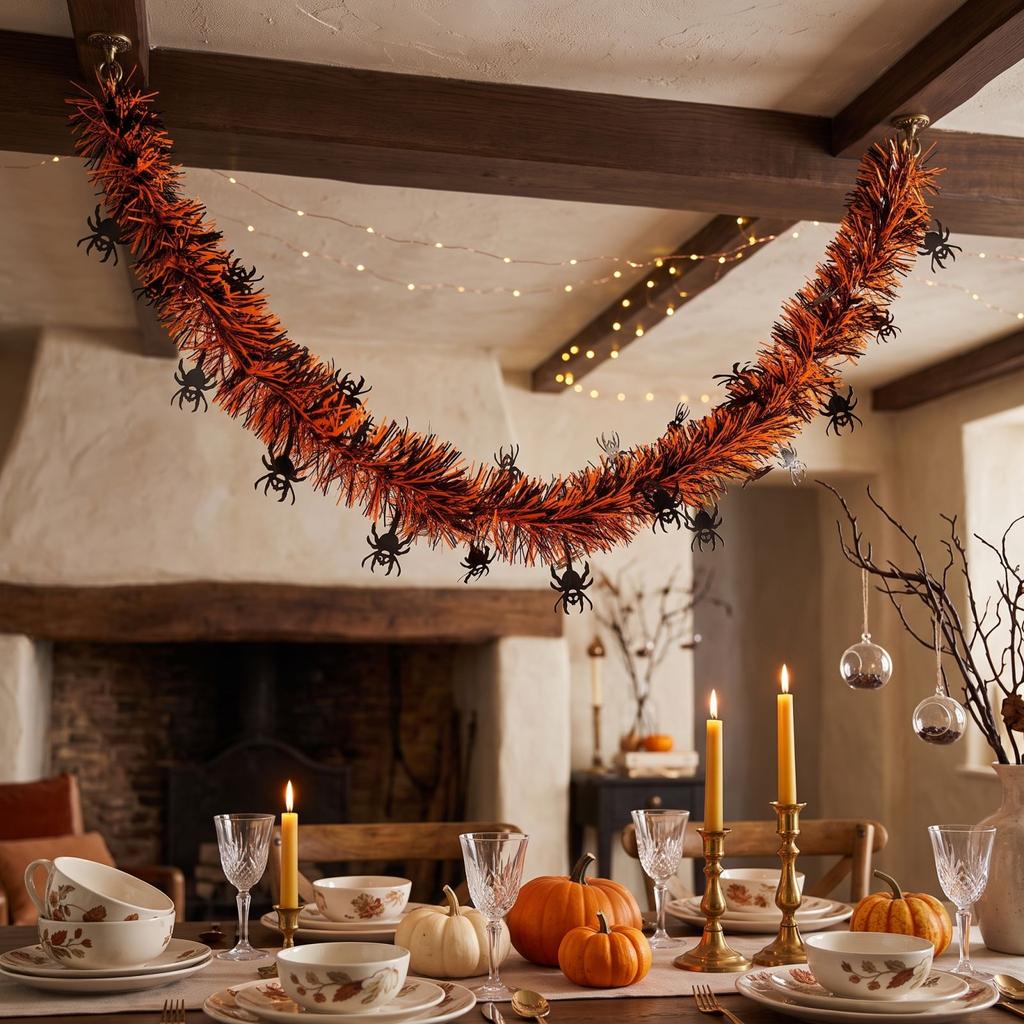 Halloween Party Hanging Decorations with Pumpkin and Star Streamer for Festive Home Supplies