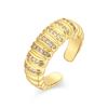 Ring - LUXENTER - Bakla - 18-carat Yellow Gold Finish - Width 7.6 Mm - Zirconia