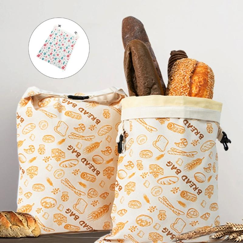 Food Safe Bees Wax Bread Container with Elastic Band Reusable Cotton Linen Bag For Homemade Sourdough Preservation