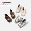 Baby Girl Fleece-Lined Princess Sock Shoes, Soft Sole Infant Cotton Toddler Boots, Winter Leather Short Boots