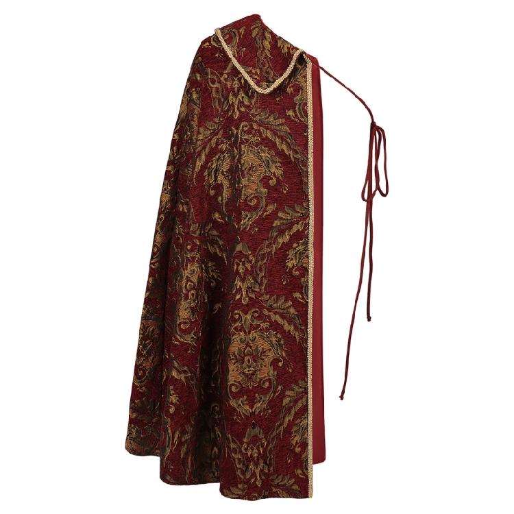 

Dynasty Styles Half Shoulder Cloak Renaissances Costume Cape With Adjustable Strap For Stage Performances червоний
