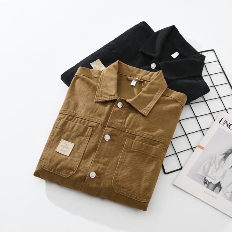 Reine Baumwolle Cargo Jacken für Männer Frühling Herbst Denim Männer Jacken Frühling Herbst Casual Einreiher Jean Mantel Jugend Streetwear
