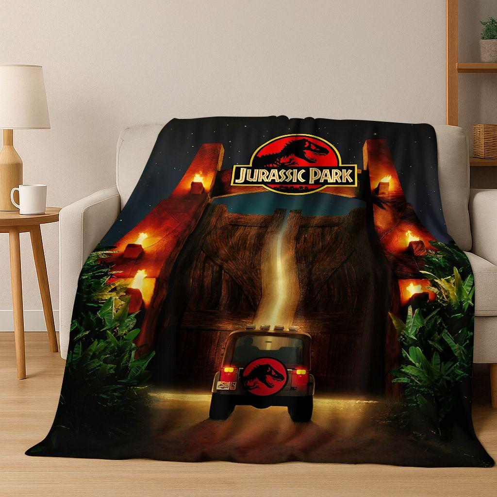 Classic Jurassic Park Dinosaur Movie Tyrannosaurus Rex Flannel Blanket,Cozy Soft Throw Blanket for Home Bedroom Bed Sofa Cover
