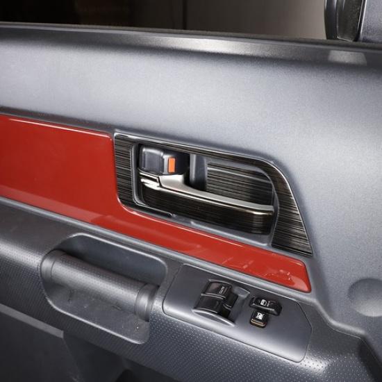 Black Steel Inner Door Handle Bowl Cover Trim For Toyota FJ Cruiser 2007-21