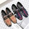 Mens Dress Designer Shoes Plaid Leather 2024 Fashion Handmade Wedding Party Luxury Brand Shoes Men Loafers Oxford Shoes Male 48