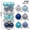 6cm Christmas Balls Set 24Pcs Electroplated Glitter Ornaments Xmas Tree Decor