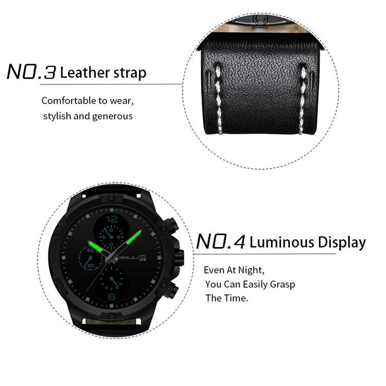 CRRJU-2142 Men's Six-pin Sports Watch Men's Watch Large Strap Watch Men