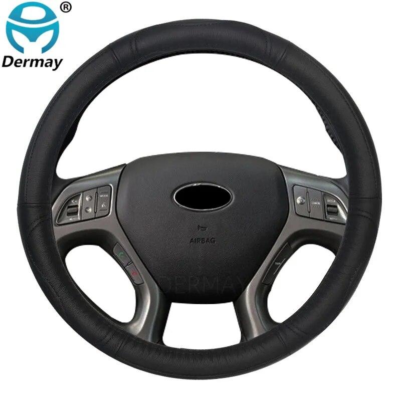 DERMAY Husa de volan de masina din piele naturala pentru Hyundai ix35 Tucson Creta Accesorii auto