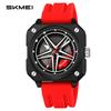New men's quartz watch waterproof silicone strap student watch hollow rotatable wheel hub dial design