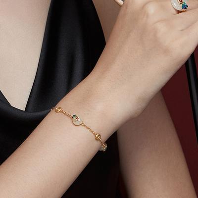 Braccialetti con ciondoli in oro 14k e amp ;Bracciale rigido per donne e ragazze, elegante compleanno, festa di nozze, gioielli in giada, braccialetti eleganti per le donne
