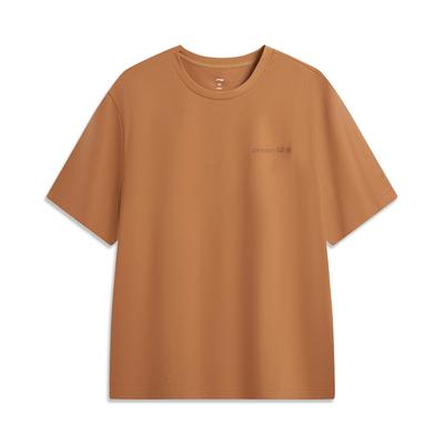 Li Ning Outdoor CF Quick-Dry Cool Round Neck Short Sleeve T-Shirt Men Tops Amber-Brown ATSW031-2