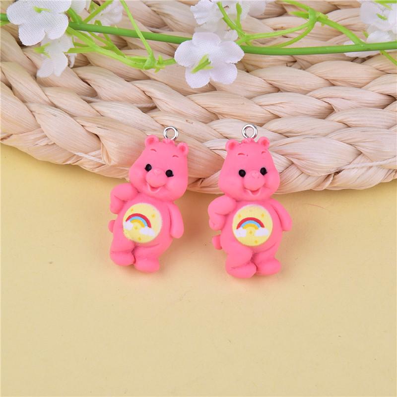 10Pcs/pack Mini Bear Cartoon Resin Pendant Charms For DIY Jewelry Making Accessories