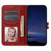 (Red) Wallet Case for Iphone 16e Magnetic Closure Kickstand Card Holder Embossed All Round Protection