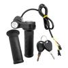 E-Bike Full Twist Throttle Anti-Slip Grip With Key Switches For Handlebar, Universal Electric Bike Scooter ATV Accessories