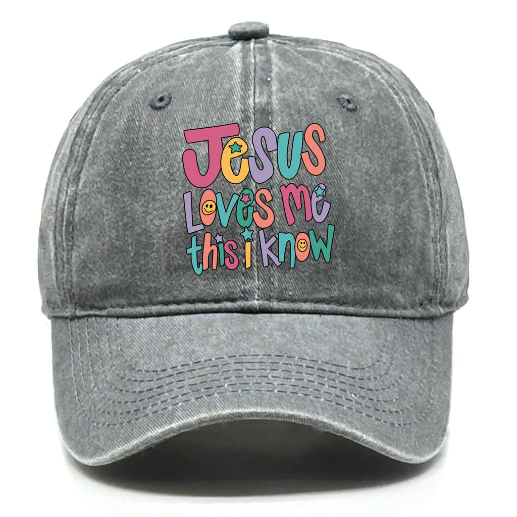 "Jesus Love Me" Print Adjustable Baseball Caps Unisex Hats For Woman Washed Cotton Curved Brim Snapback Baseball Hat