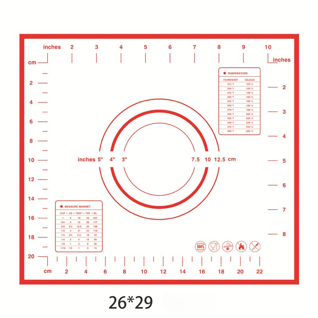 1PC Silicone Baking Mat Kneading Pad Dough Mat Pizza Cake Dough Maker Kitchen Cooking Grill Non-Stick Gadgets Bakeware