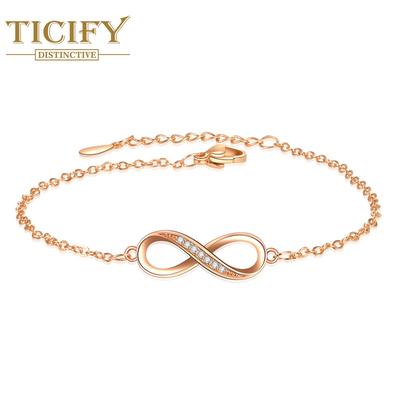 Moda e semplicità Bracciale da donna con 8 caratteri e zirconi intarsiati