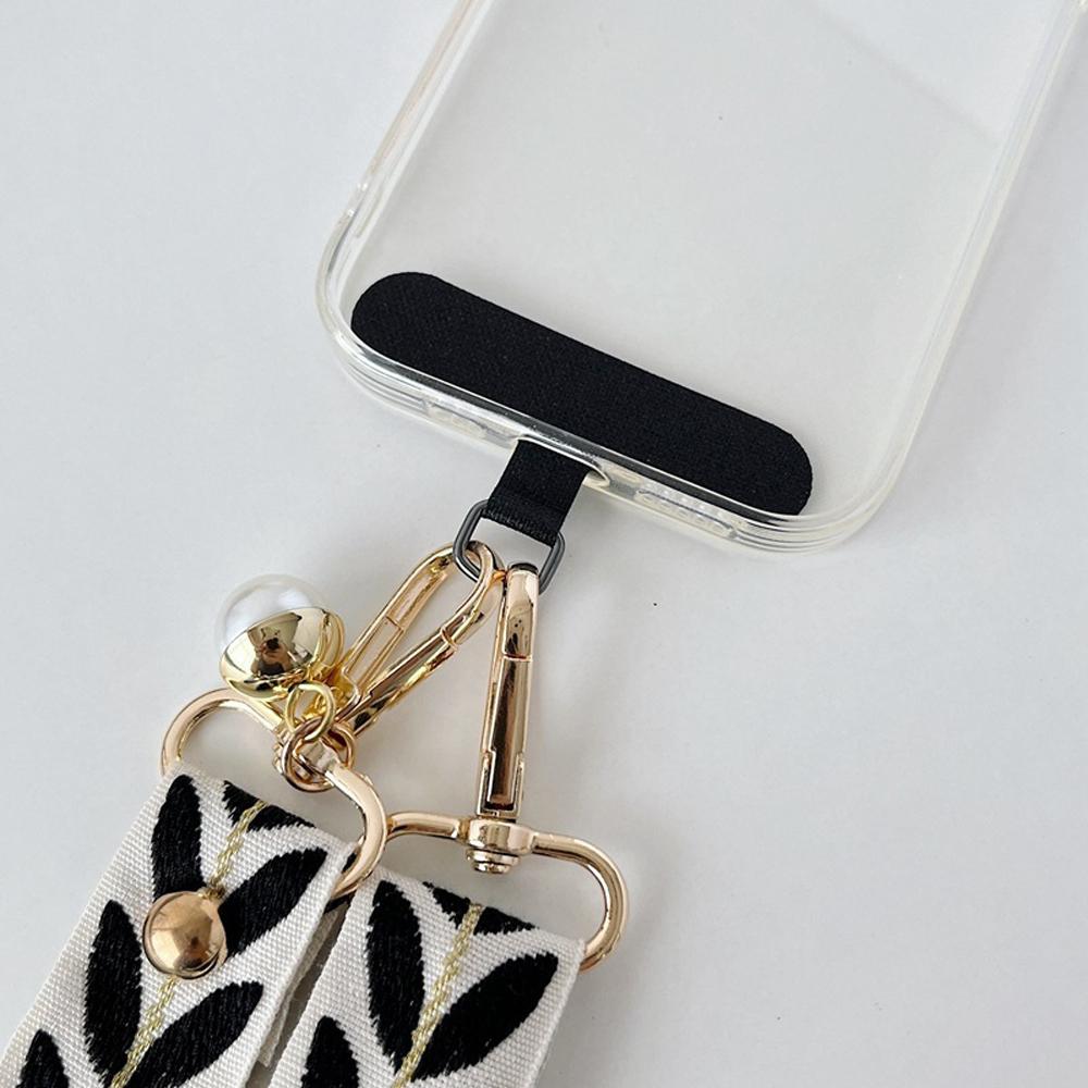 Universal Adjustable Mobile Phone Lanyard for Women Crossbody Single Shoulder Neck Strap Pearl Pendant Hanging Loss Rope