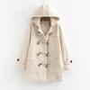 Cappotto di Lana Giubbotti da Donna Cappotti con Cappuccio Bottoni Manica Lunga Spesso Casual Y2k Streetwear Elegante Primavera Autunno Caldo