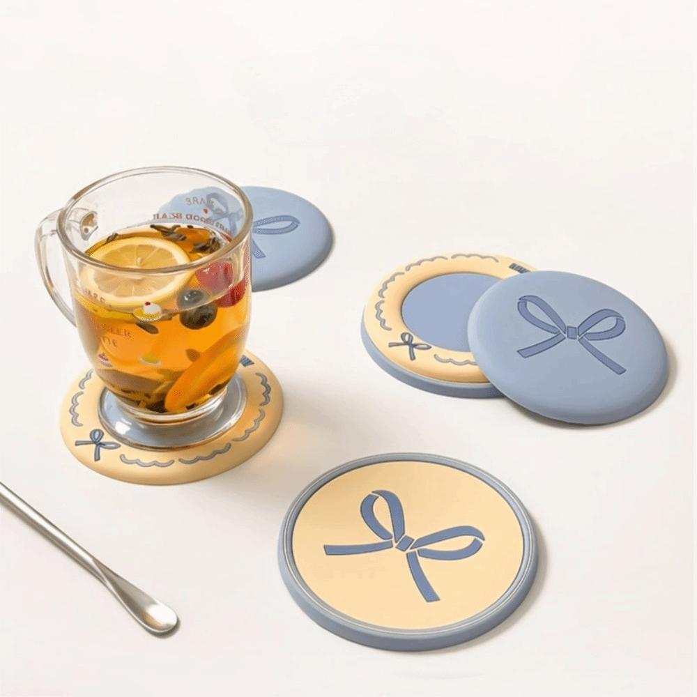 6 Piece Heat-resistant Macaroon Coaster Set Non-slip Drink Pad Household Cup Mat  Study
