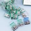 Transparent Metal Push Clips with Storage Case Multi-Purpose Binder Clip for Pants Hem Book Documents Reusable Colorful Paper Clamp for Office School