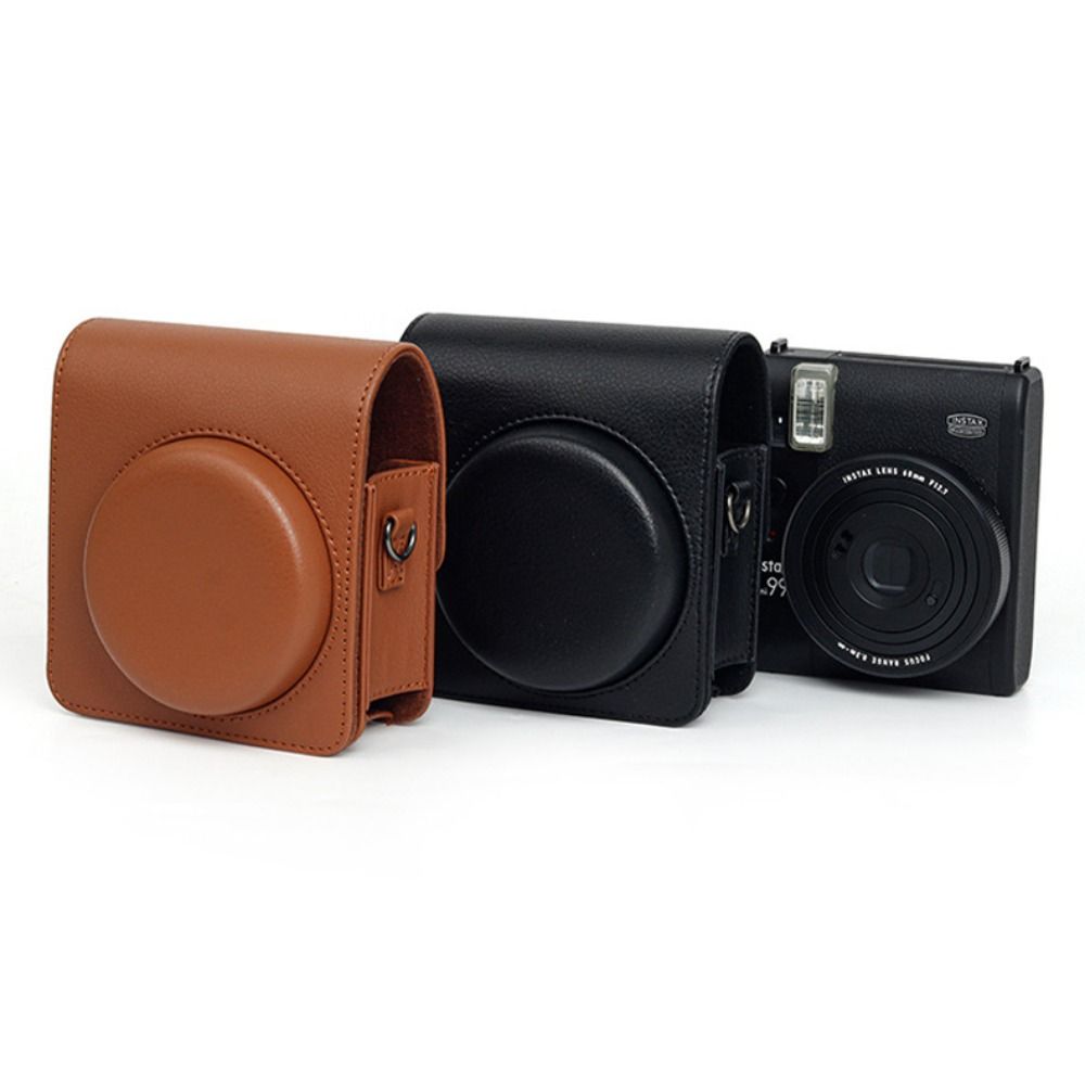 PU Leather Storage Bag for Fujifilm Instax mini 99 Instant Camera Case Adjustable Strap Protective Cover Photography Pouch
