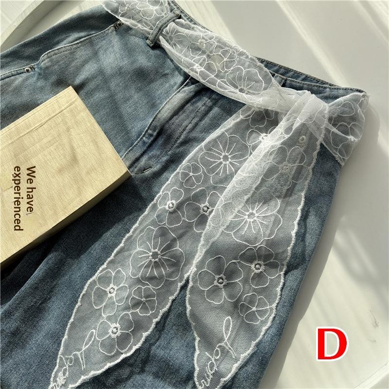 Sweet Lace Waistband for Women Adjustable Long Gauze Ribbon Bow Tie Belt Dress Jeans Accessory for Party Wear